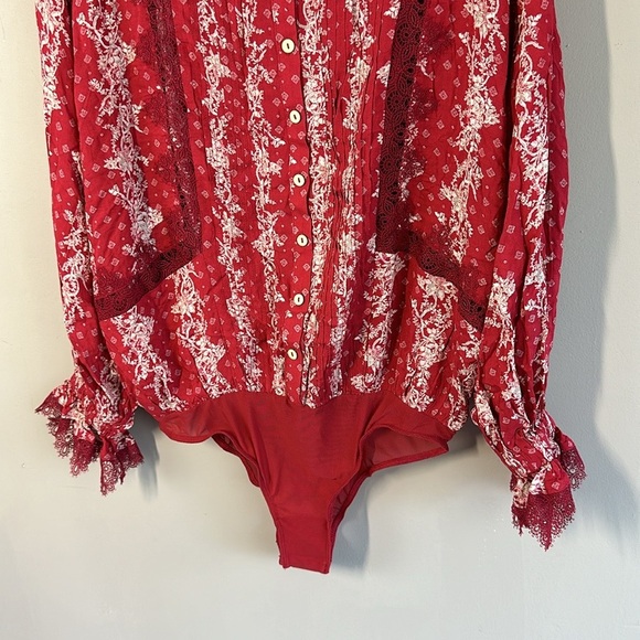 Free People After Hours Red Bodysuit Size M - Picture 8 of 16